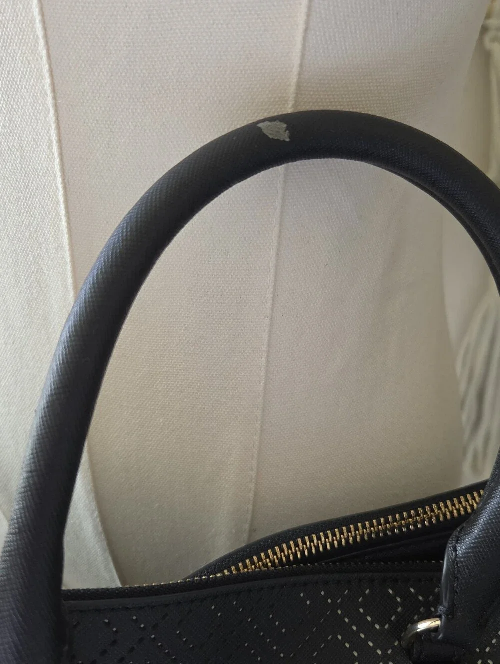 Tory Burch Black Perforated Tote